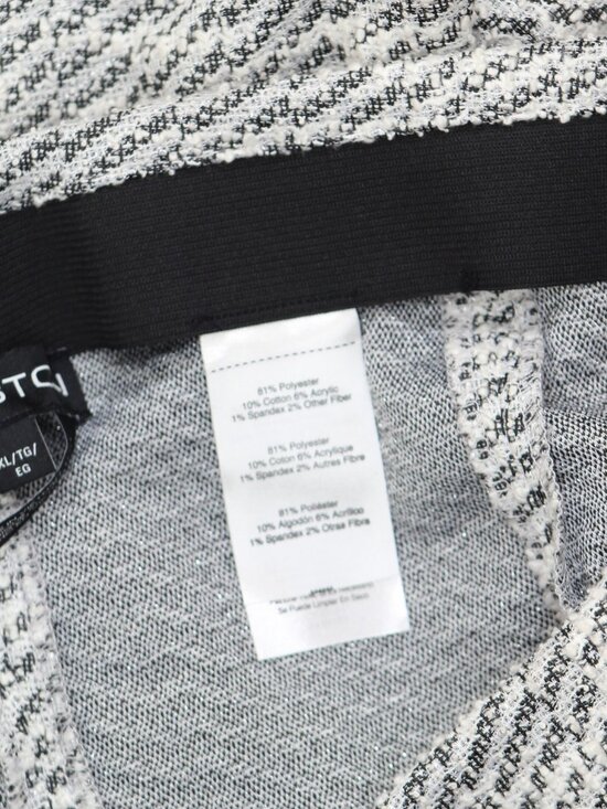 Halston Black Mid Rise Boucle Skinny Pants Hi475A4G Cream Xl Sz XL